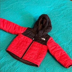 The North Face Red and Black Quilted Jacket
